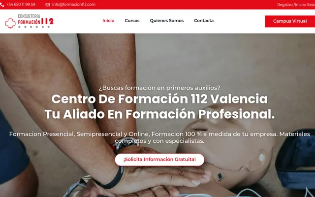 Screenshot of the Formación 112